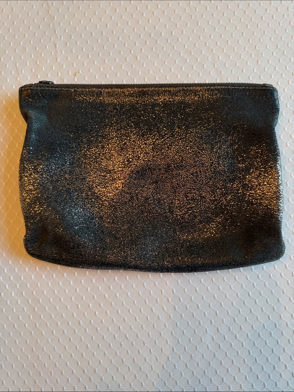 Neiman Marcus Black Metallic Clutch Wristlet